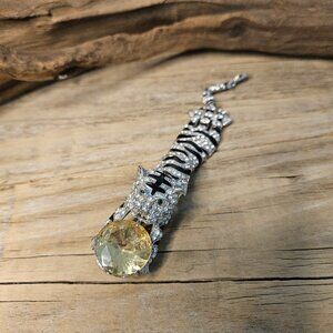 Rhinestone Leopard Brooch or Pendent